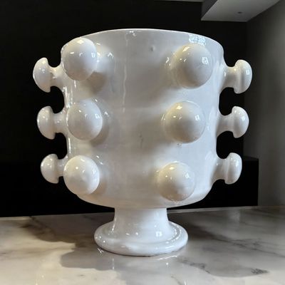 Pot Majestic Artisanal Marocain Blanc – Décoration Design à Nantes