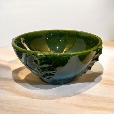 Saladier Tamegroute Artisanal Marocain Vert – Fleur Azur Nantes