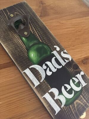 Dads Beer Solid Wooden Bottle Opener