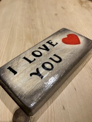 I Love you Wooden Block