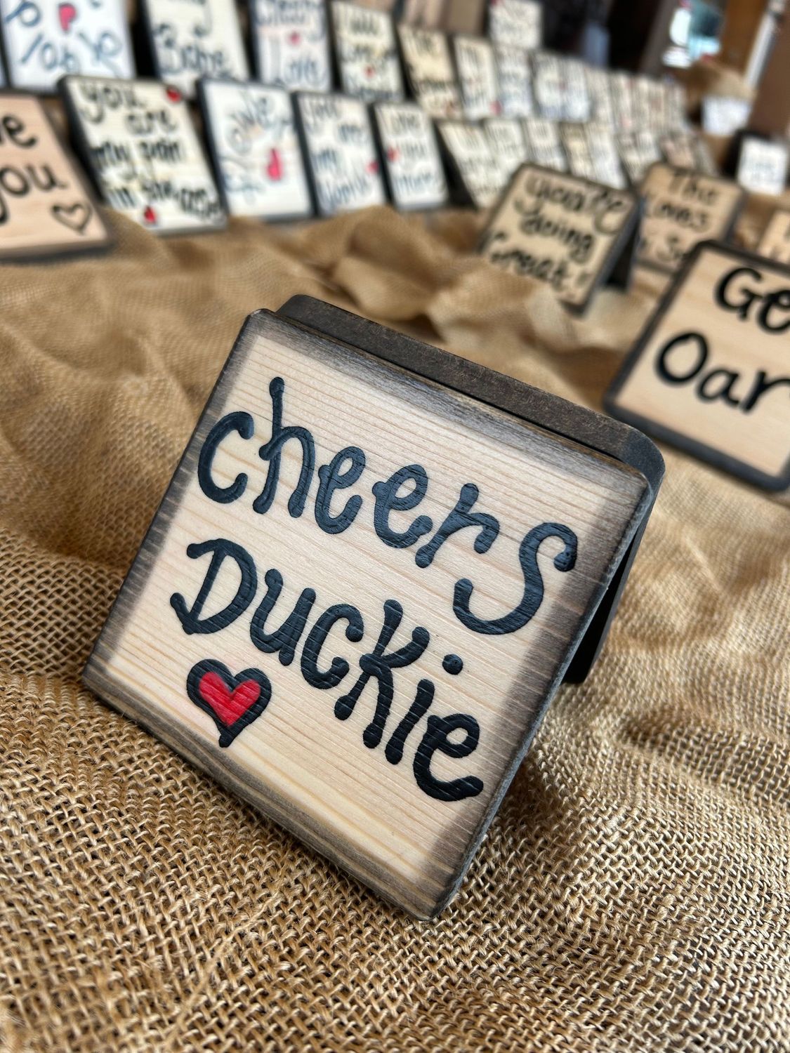 Cheers Duckie, Duckie gift, cheers duck gift, Personalised Hand Painted Coaster Cheers Duckie, Duckie gift, cheers duck gift, Personalised Hand Painted Coaster