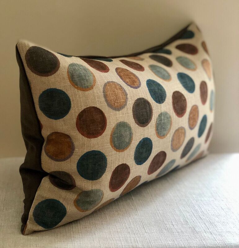 Mulberry Croquet & Chocolate Velvet Cushion