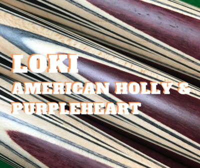 &#39;LOKI&#39; spliced with Purple Heart wood &amp; American Holly.