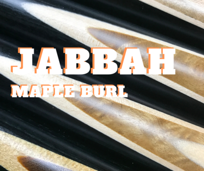 'JABBAH' spliced with Tiger Maple Burl &amp; additional African Ebony.