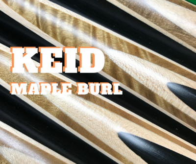 'KEID' spliced with Tiger Maple Burl &amp; additional African Ebony.