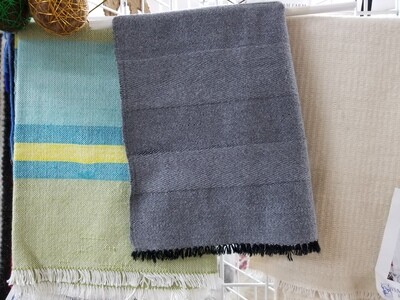 Hand woven Fabric - gray