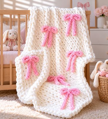 Chunky Knit Nursery Blanket