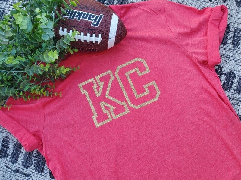 GLITTER KC VARSITY T