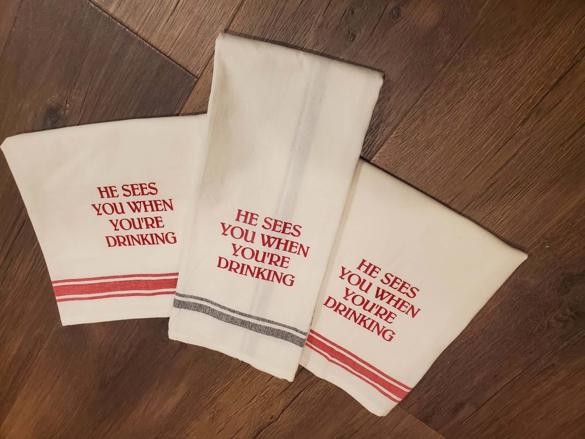 He Sees You When You're Drinking Tea Towel – Domaci