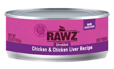 Rawz Chicken & Chicken Liver  Shredded Wet Cat Food