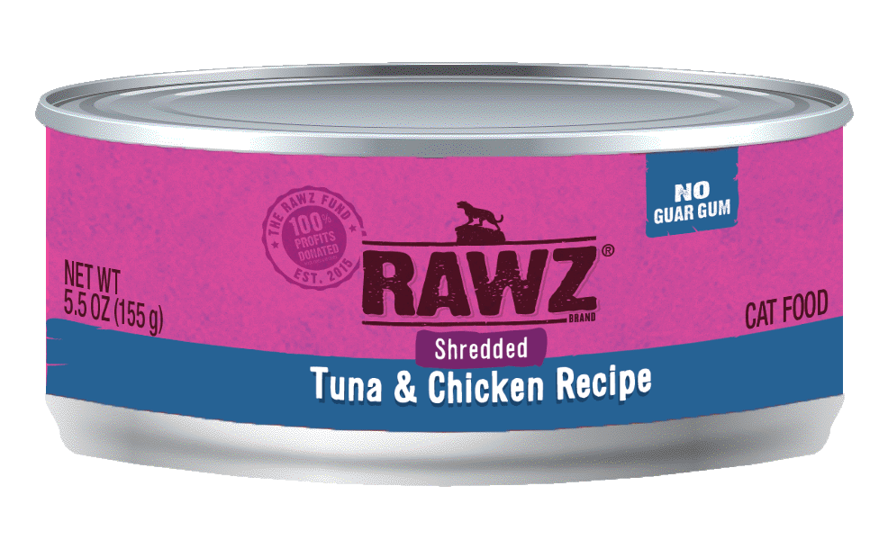Rawz Tuna & Chicken Shredded Wet Cat Food, Size: Each