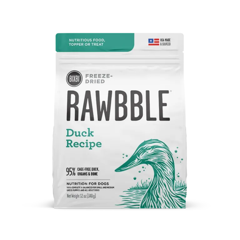 Rawbble Freeze Dried dog food, Flavour: Duck, Size: 12oz
