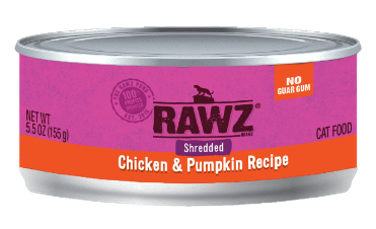 Rawz Chicken & Pumpkin Shredded Wet Cat Food, Size: 5.5 oz, Type: Each