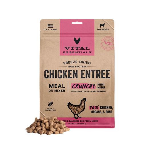 Vital Essentials Freeze Dried Crunchy, Protein: Chicken, Size: Medium