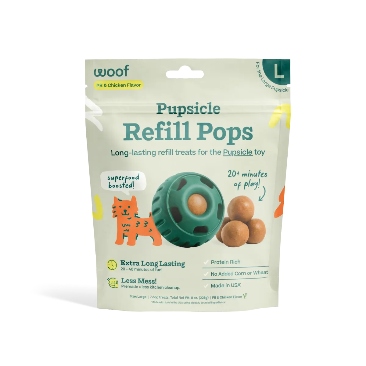 Woof Pupsicle Pops, Flavour: Chicken, Size: Small
