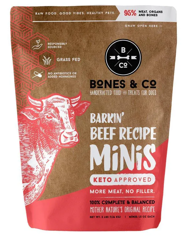 Bones & Co Raw Dog Food, Protein: Beef, Size: 3 lb
