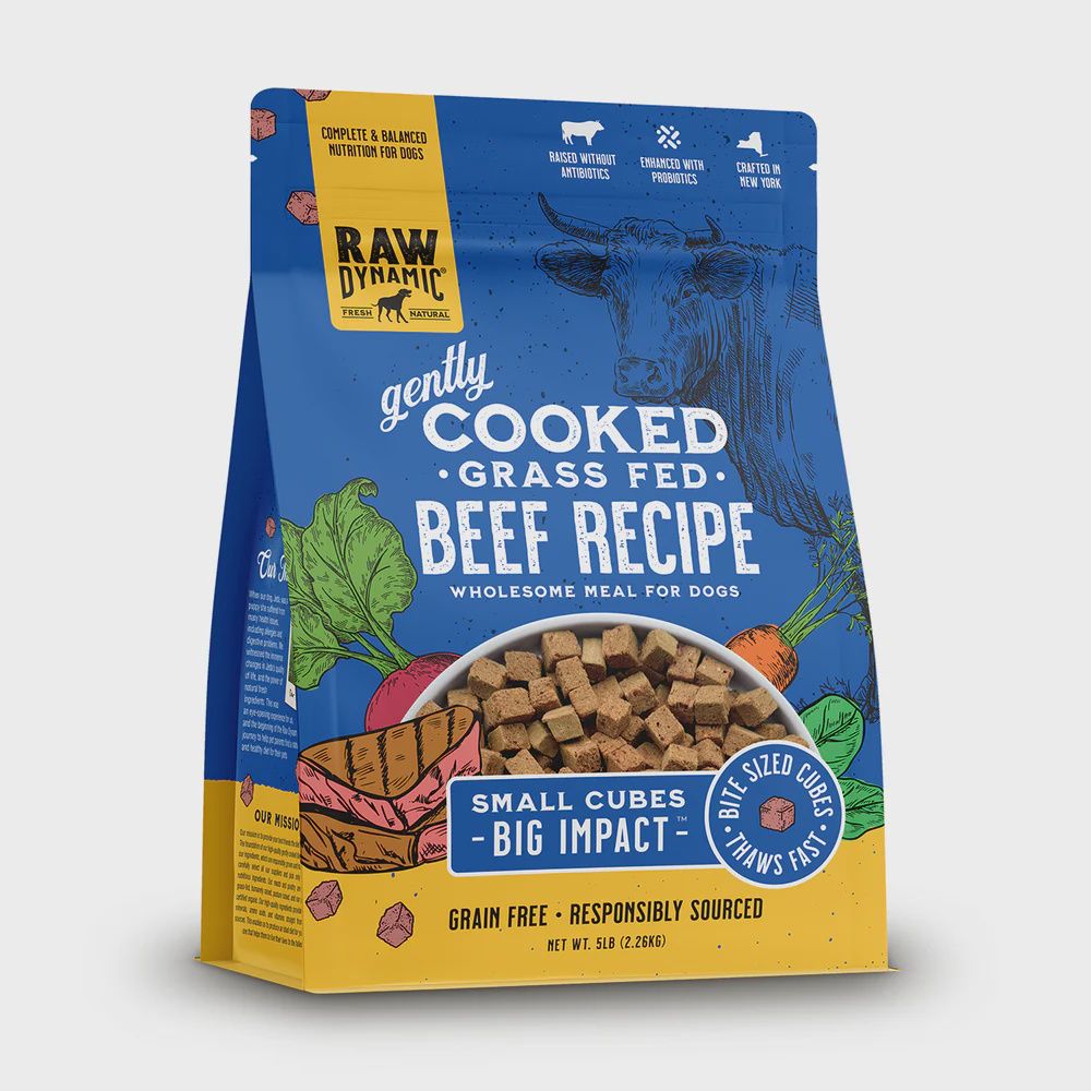 Raw Dynamic Cooked Dog Food, Protein: Beef, Size: Small