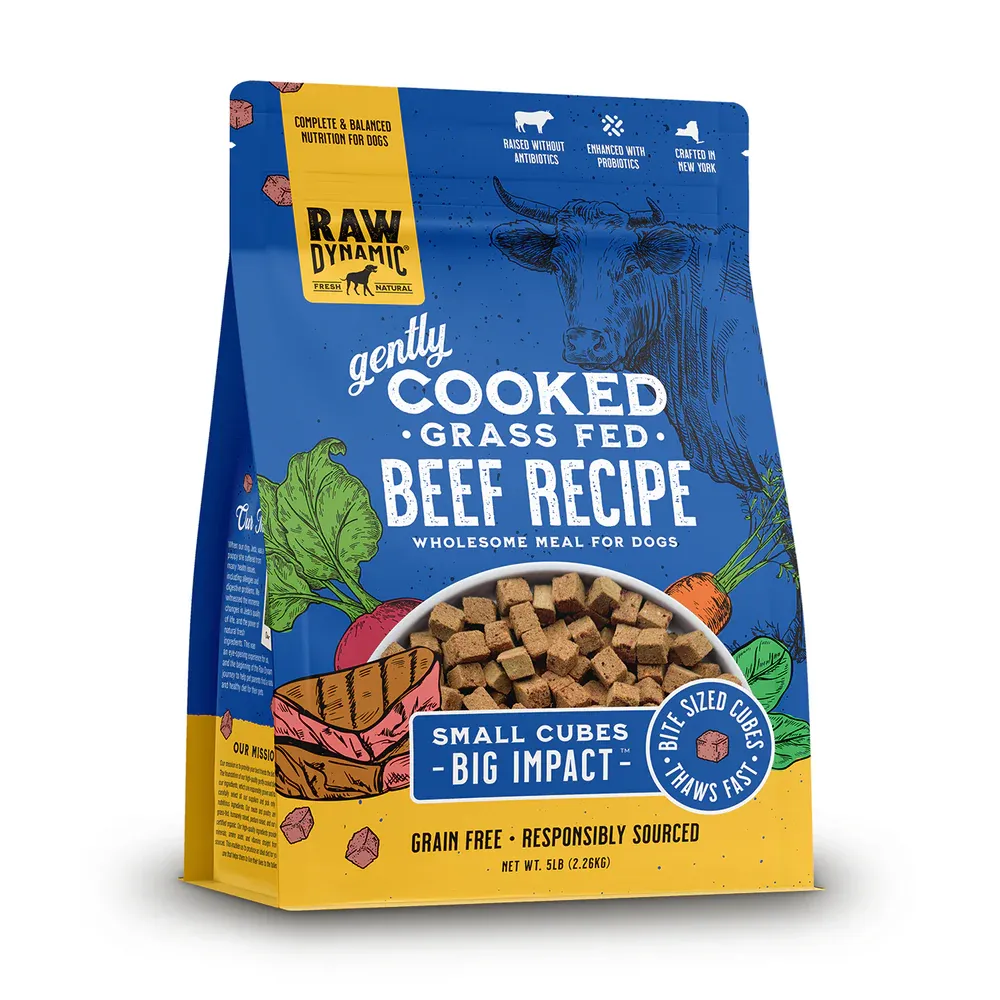 Raw Dynamic Cooked Dog Food, Protein: Beef, Size: Small