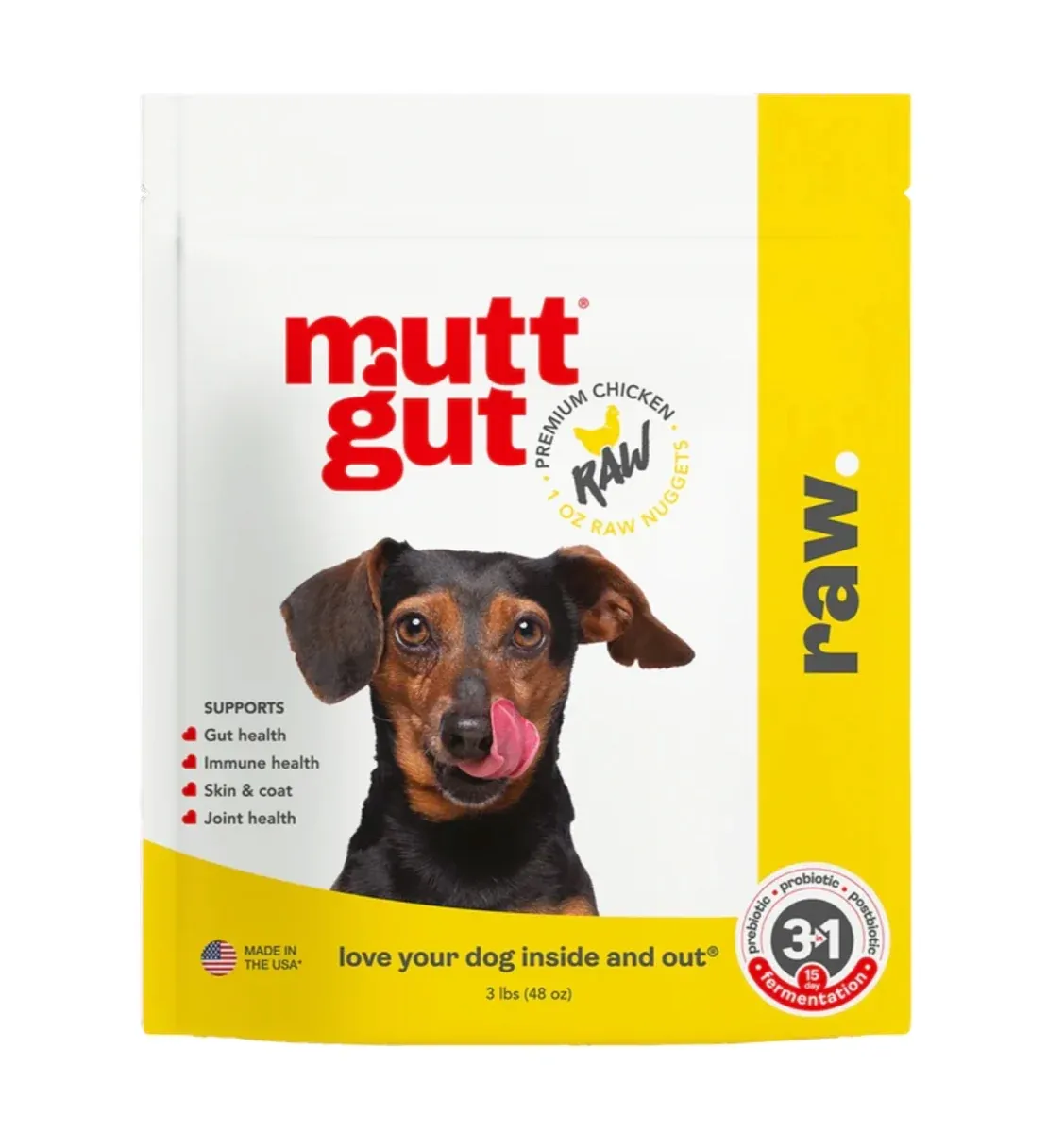 Mutt Gut Raw Dog Food, Protein: Chicken, Size: 3lb