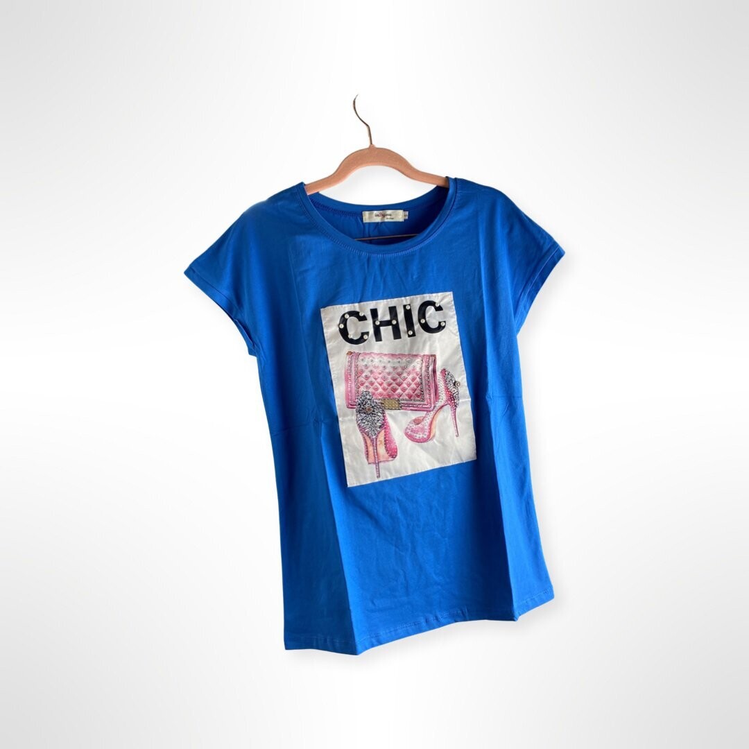 Chic Print Tank, Pick Color and Size:: Blue Small