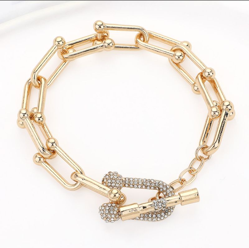Link Stone Paved Toggle Bracelet