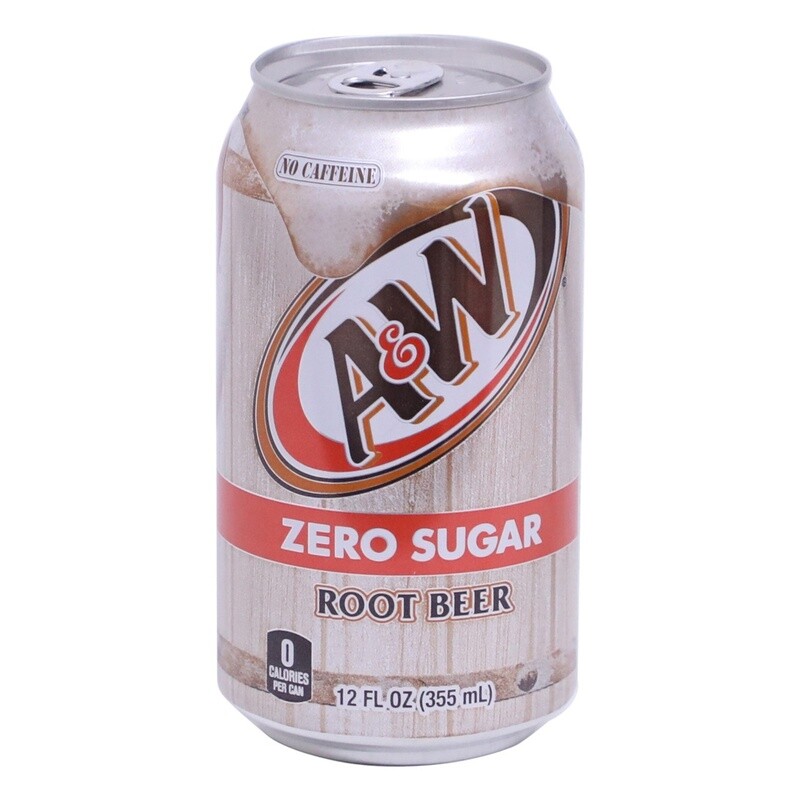 A&amp;W Zero Sugar Root Beer Soda Can 355ml