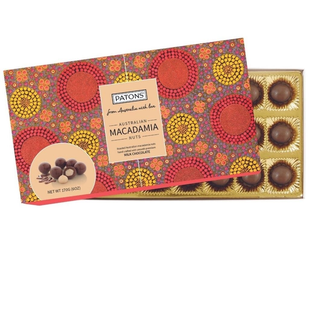Patons Macadamia Nuts Milk Chocolate - Aboriginal Art 170g