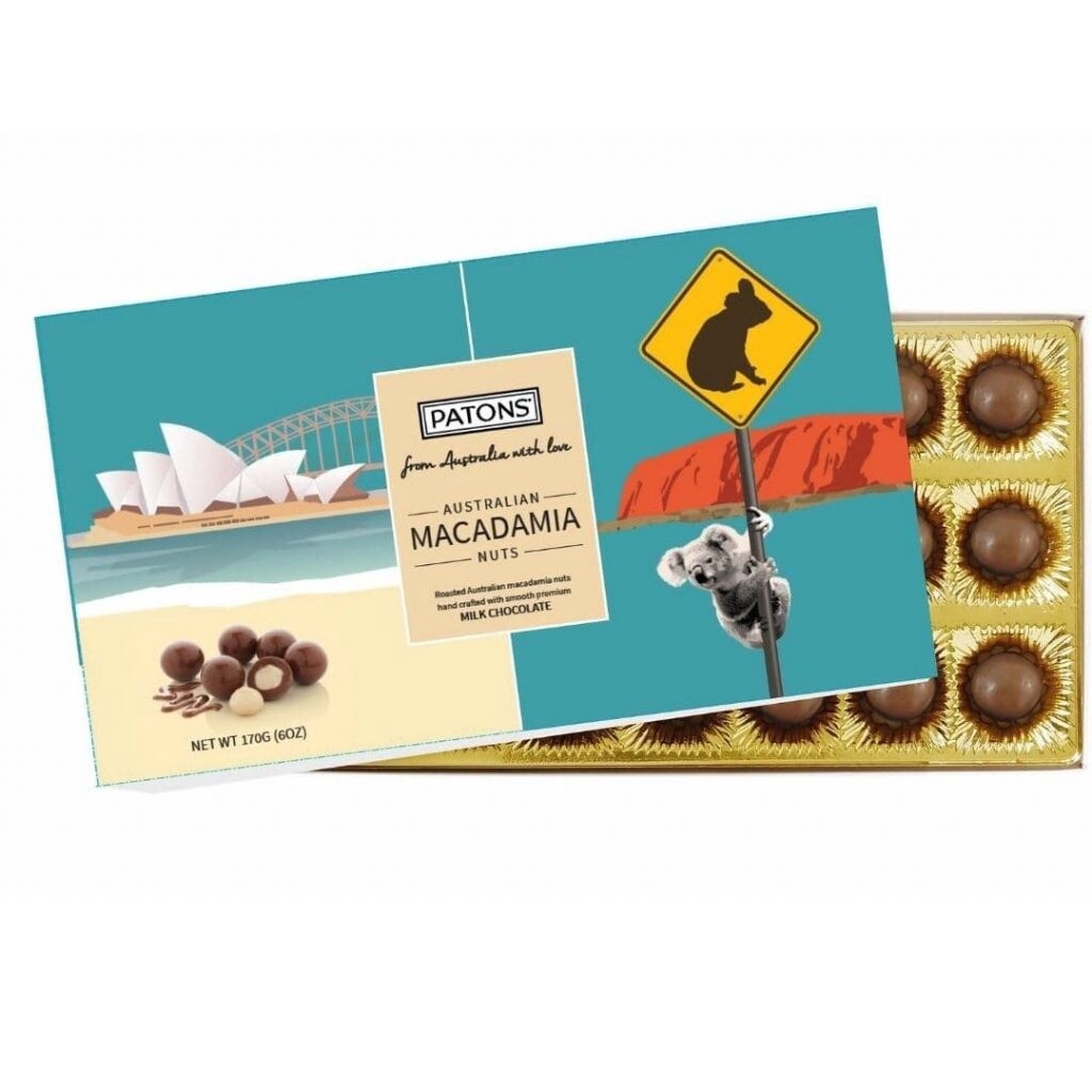 Patons Macadamia Nuts Milk Chocolate - Australian Icons 170g