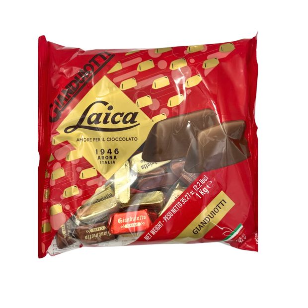 Laica Assorted Gianduiotti Hazelnut, Cocoa, Coffee Cream Filling 1Kg