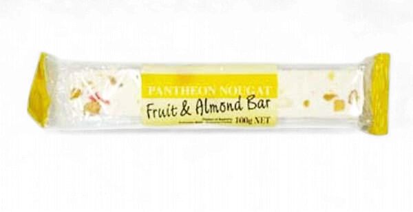 Pantheon Nougat Fruit and Almond Bar 100g