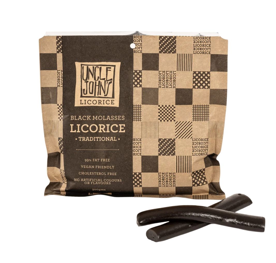 Uncle John's Black Molasses Licorice 300g