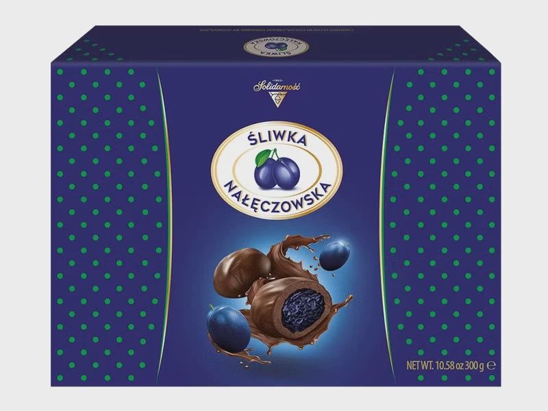Solidarnosc Candied Plums in Cocoa Cream Chocolates 300g