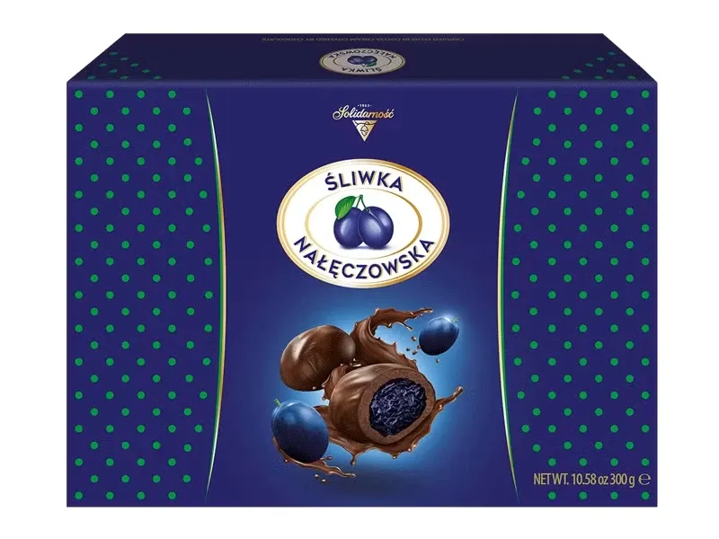 Solidarnosc Candied Plums in Cocoa Cream Chocolates 300g