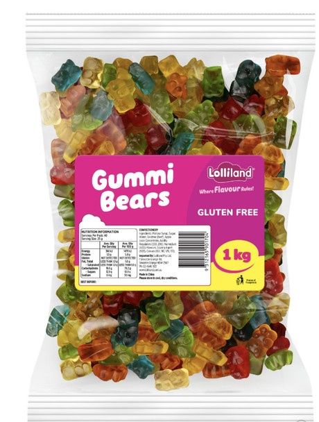 Lolliland Gummi Bears Lollies Gummy 1kg