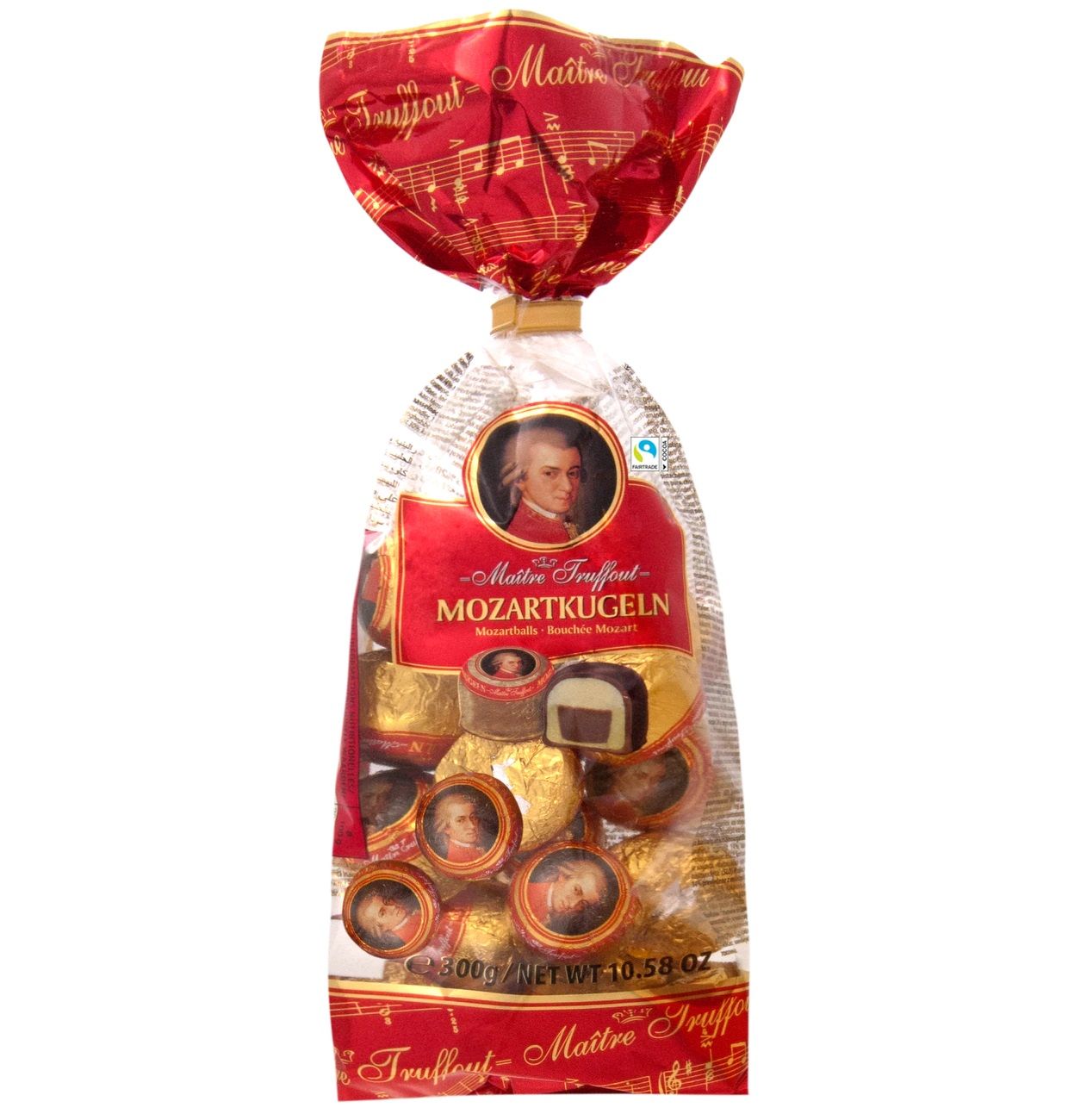 Maitre Truffout Mozart Chocolate Balls with Marzipan Filling 300g