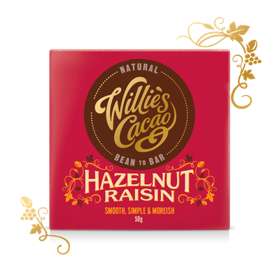 Willie's Cacao Hazelnut Raisin Peruvian 70 Dark Chocolate 50g