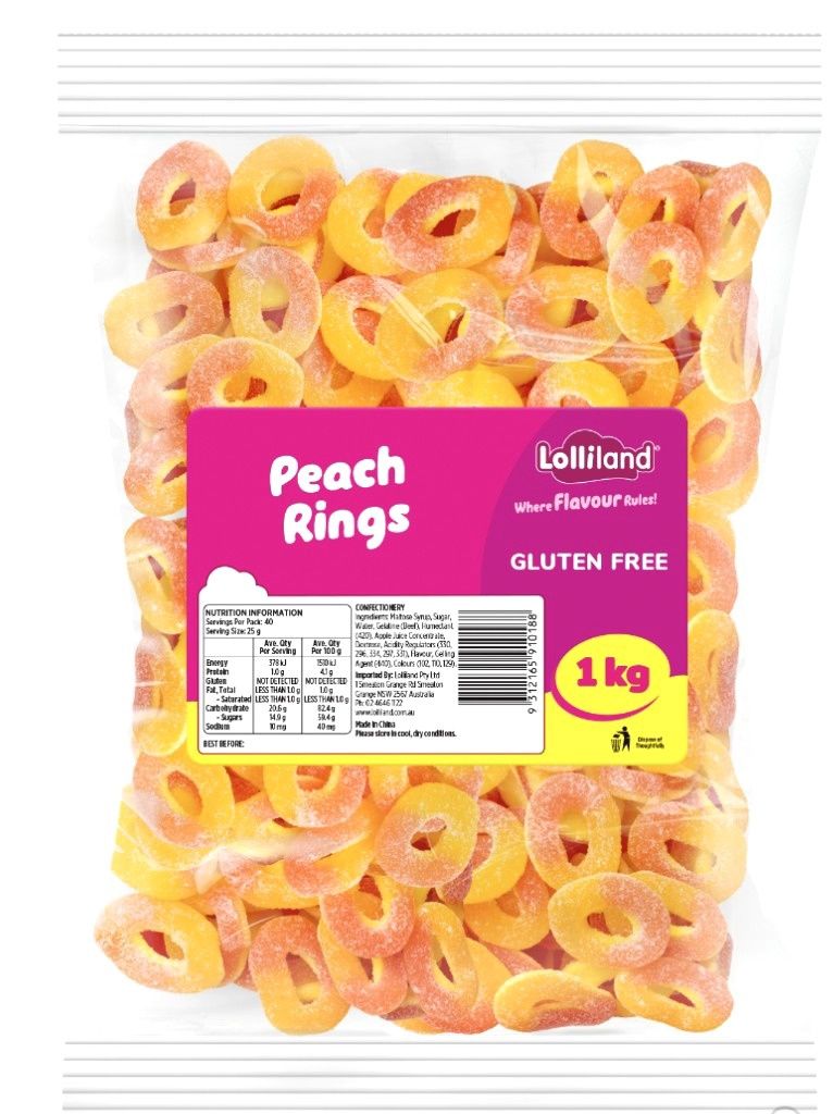 Lolliland Peach Rings 1kg