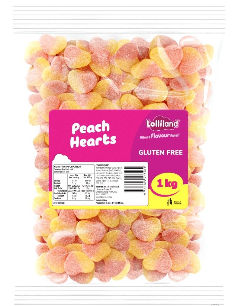 Lolliland Peach Hearts 1kg