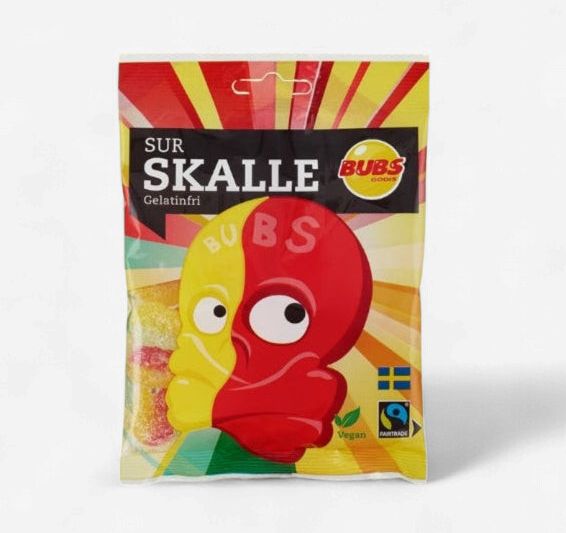 Bubs Sour skulls Candy Swedish Candy 90g