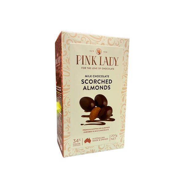 Pink Lady Milk Chocolate Scorched Almonds 200g