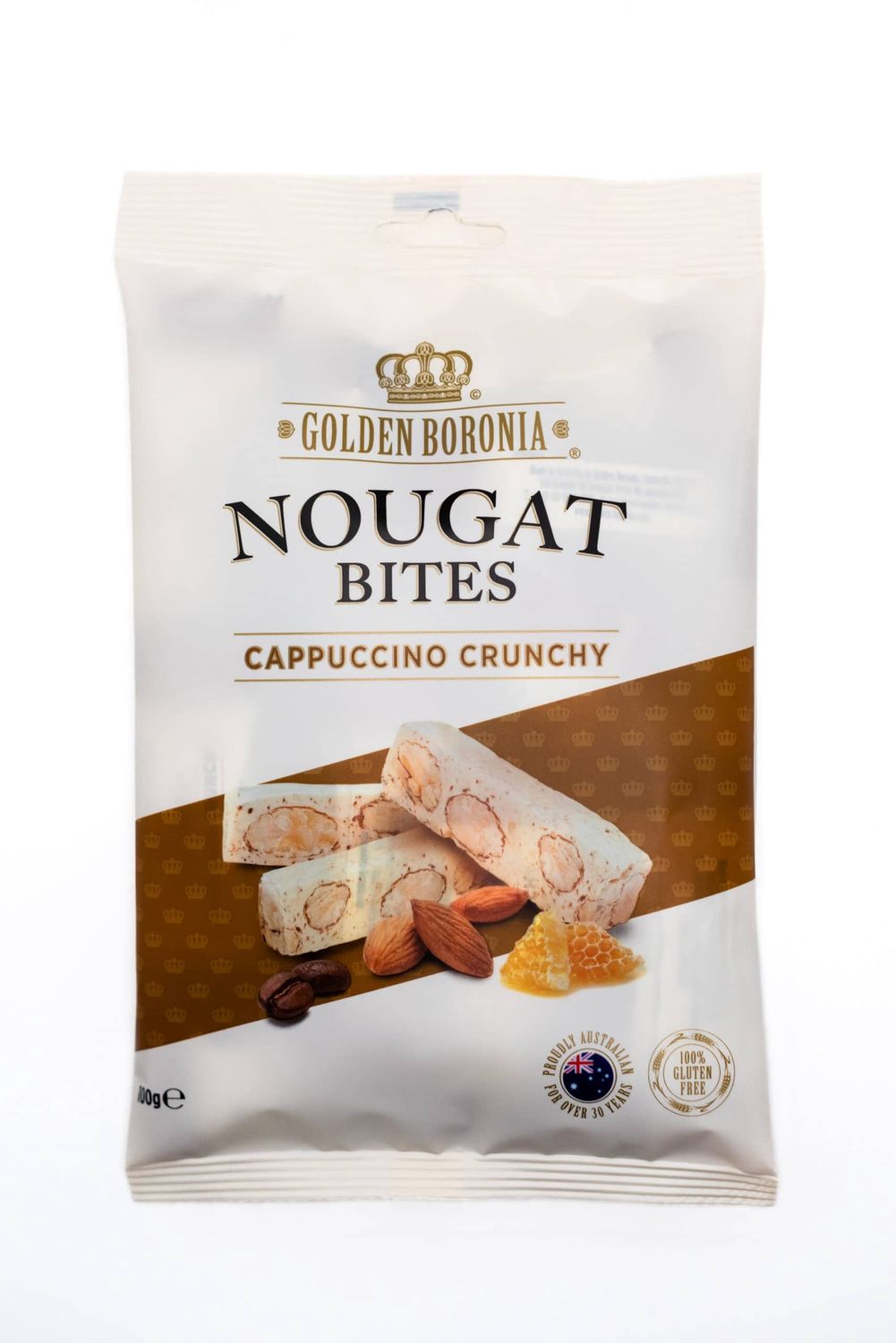 Golden Boronia Nougat Bites Cappuccino Crunchy 100g
