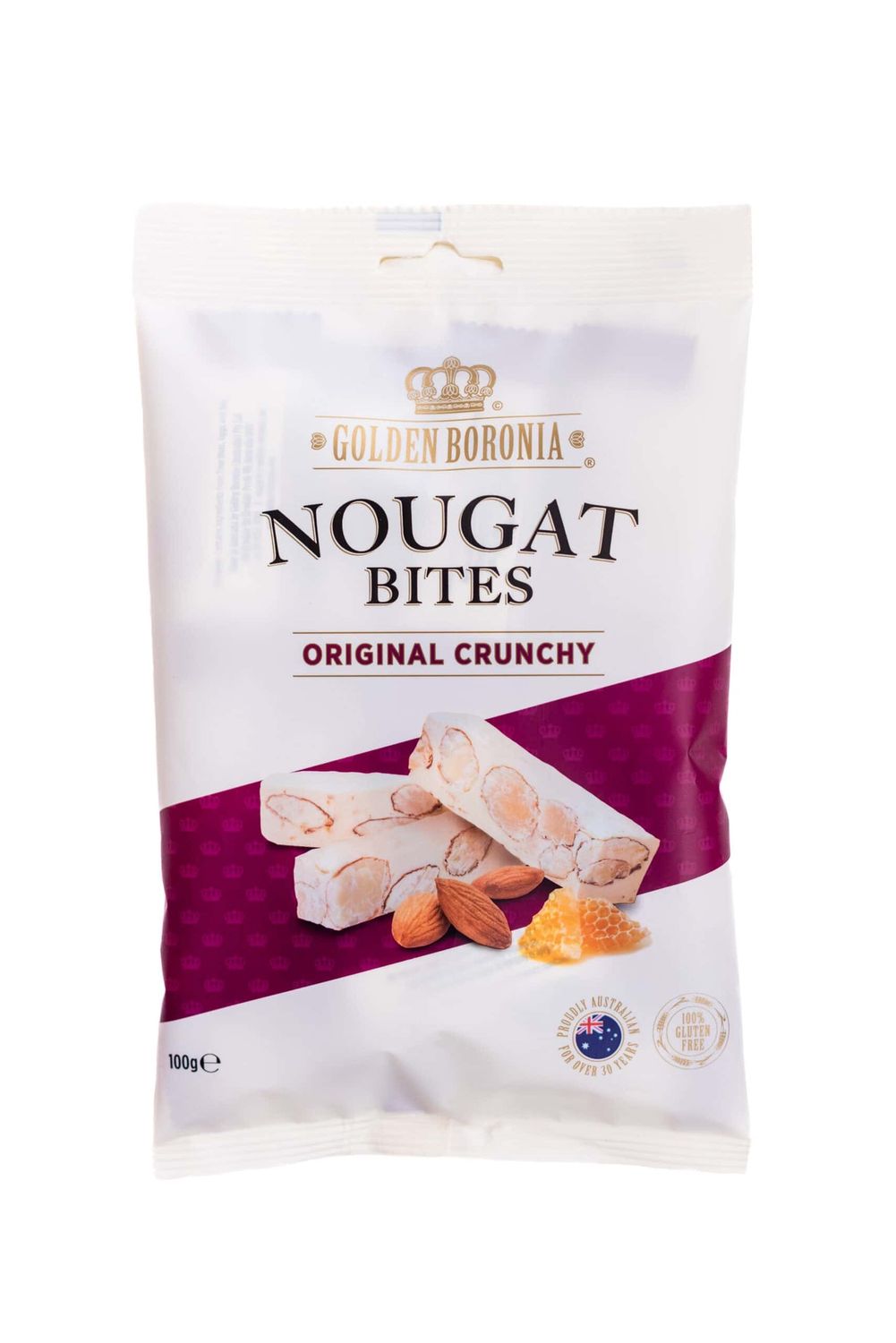 Golden Boronia Nougat Bites Original Crunchy 100g