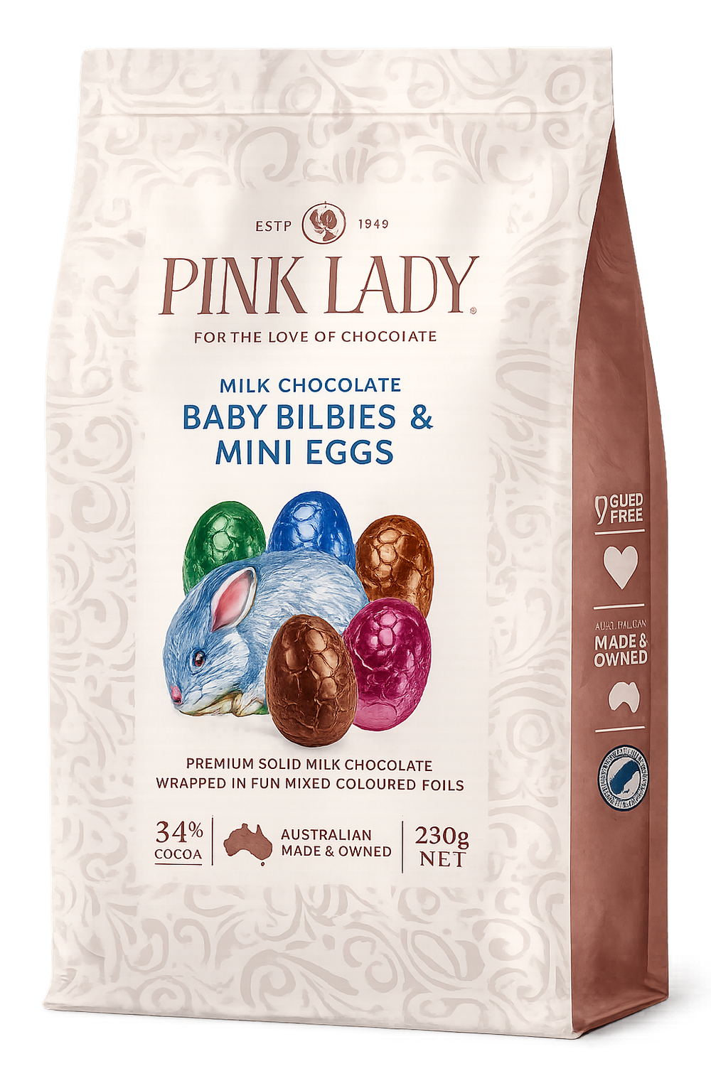 Pink Lady - Baby Bilby and Mini Milk Chocolate Eggs 230g