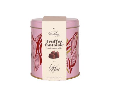 Mathez Truffes Fantaisie Pink &amp; Love metal tins French Cocoa truffles 250g