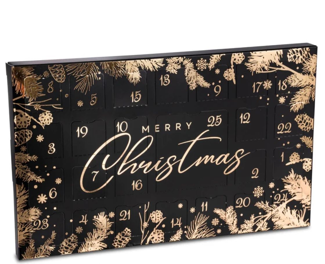 Calendrier de l'avent noir et or