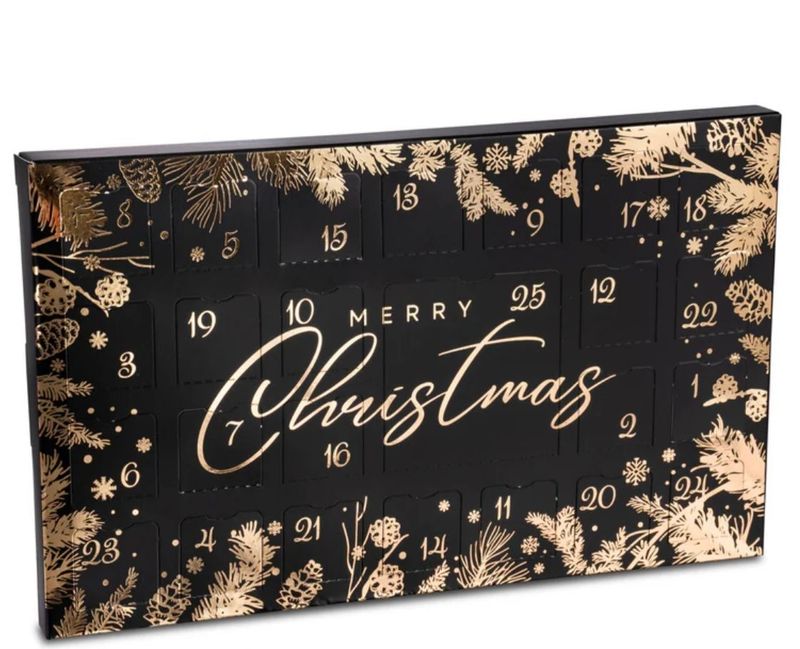 Calendrier de l'avent noir et or