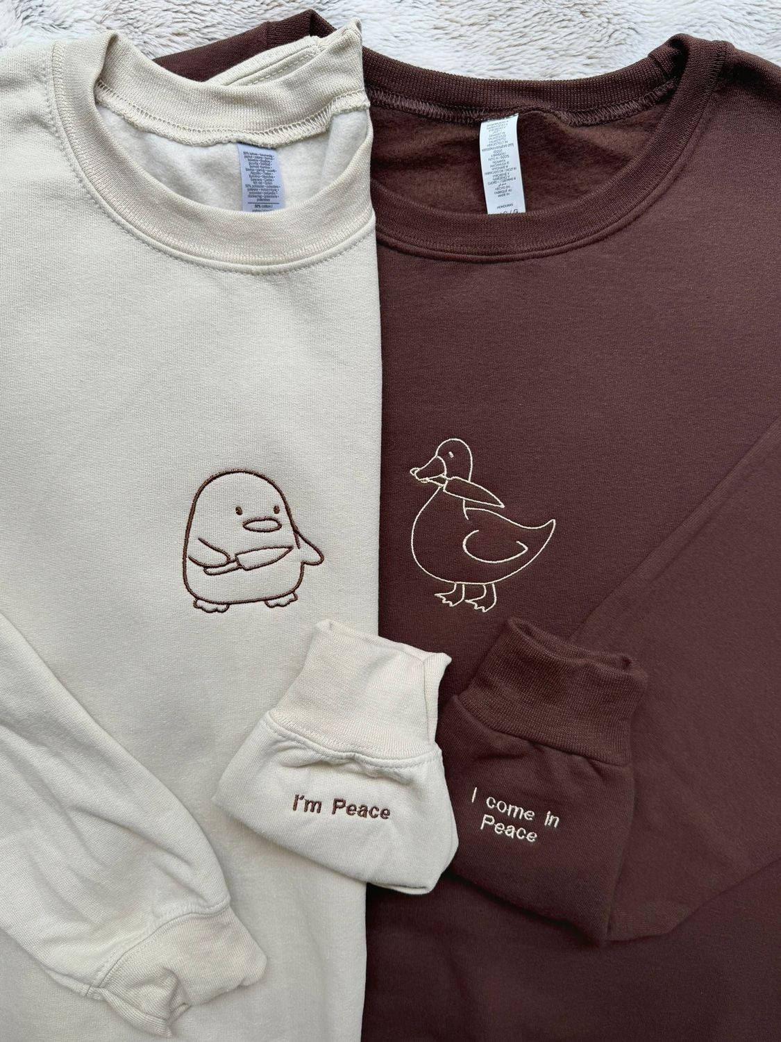 Duck + Goose with Knife Matching Set for couples &amp; besties - custom sleeve option