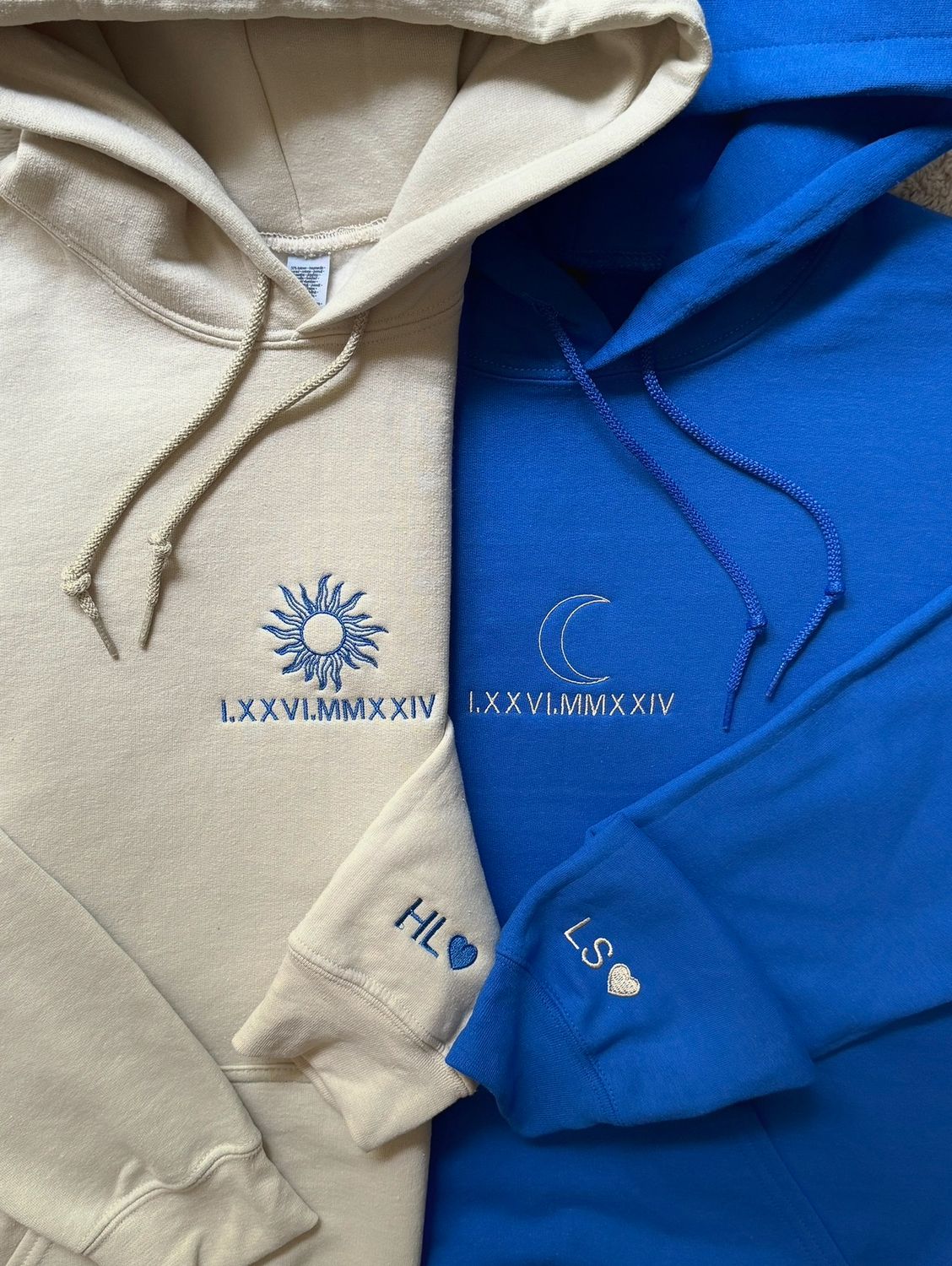 Sun &amp; Moon Matching Set - custom sleeves &amp; roman numerals under design option