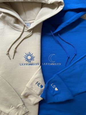 Sun &amp; Moon Matching Set - custom sleeves &amp; roman numerals under design option