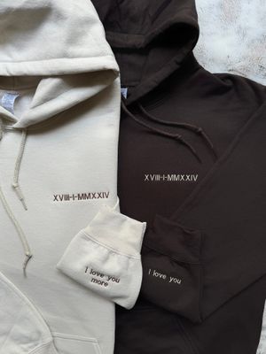 Roman Numerals Anniversary Date Matching Couples Set